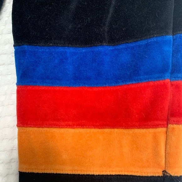 C&C California Black Striped Velour Drawstring Joggers Pants Size Small - Picture 5 of 6